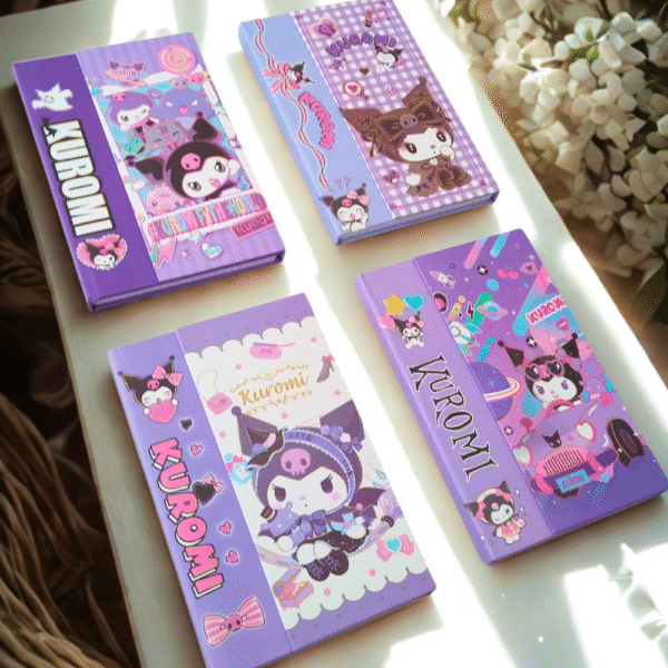 Kuromi Temalı Çift Taraflı Kapaklı Mıknatıs Kilitli 160 Sayfa Defter